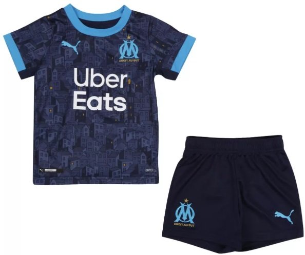Kit infantil oficial Puma Olympique de Marseille 2020 2021 II jogador 